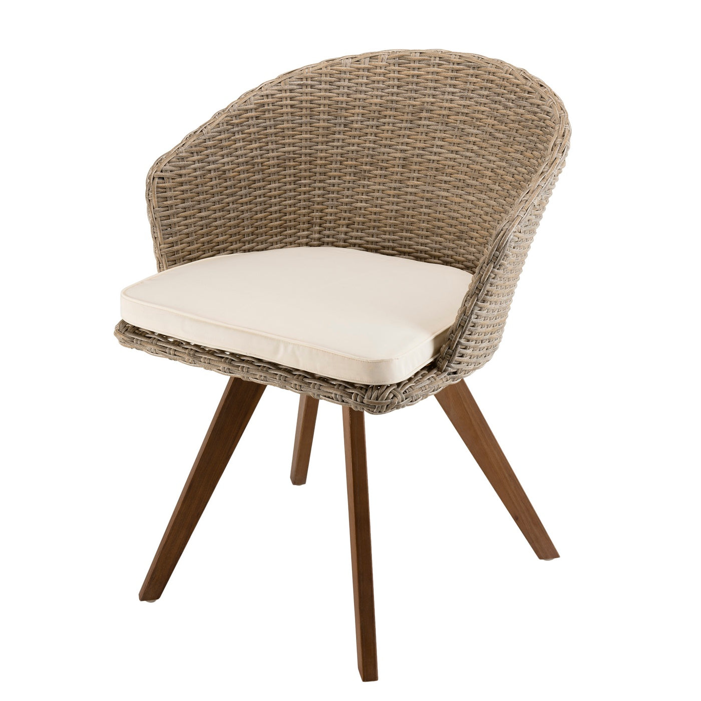 Vick - Chaise De Jardin - Taupe/Marron/Beige