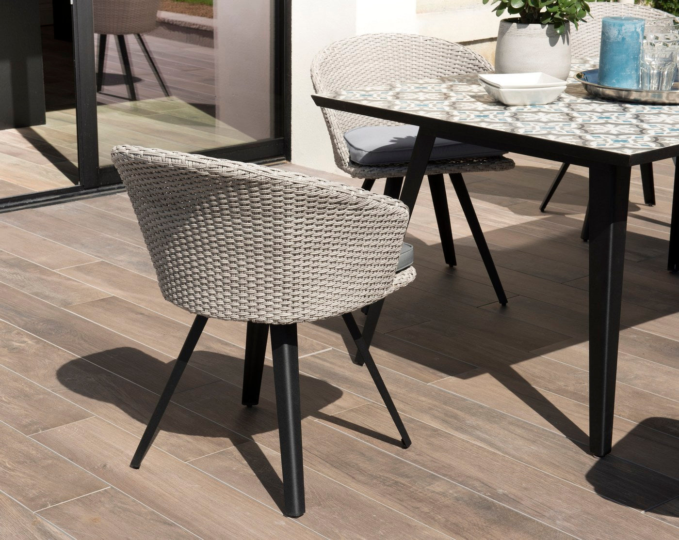 Vick - Chaise De Jardin - Noir/Gris