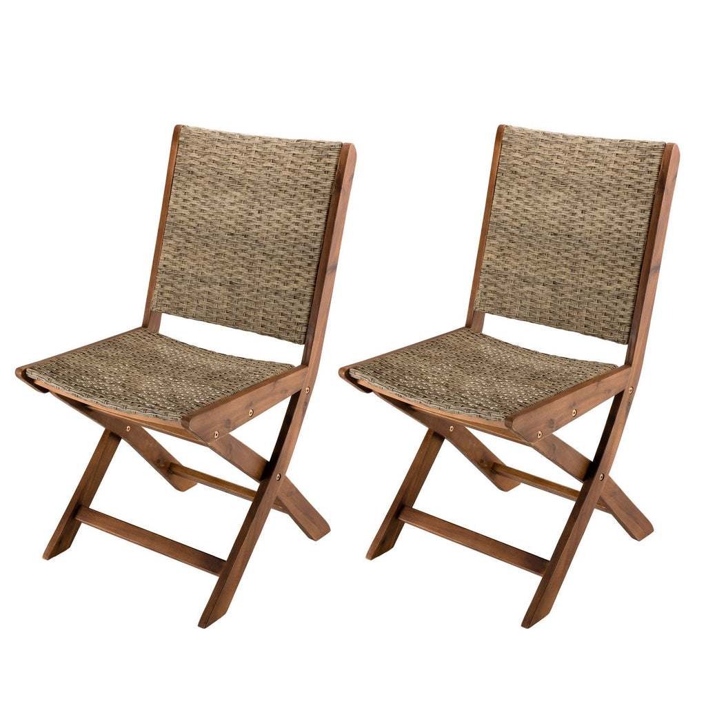 Vick - Lot De 2 Chaises Jardin - Taupe/Marron