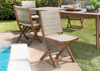 Vick - Lot De 2 Chaises Jardin - Taupe/Marron