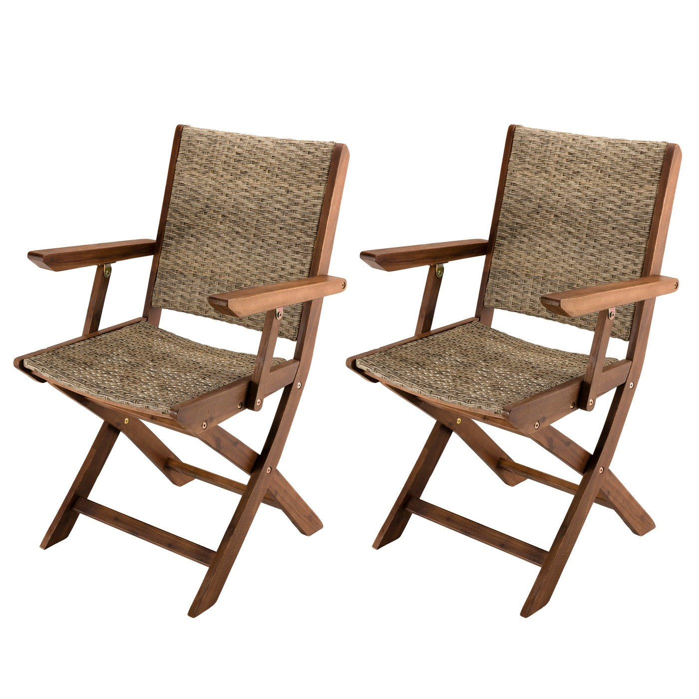 Vick - Lot De 2 Fauteuils Jardin - Taupe/Marron