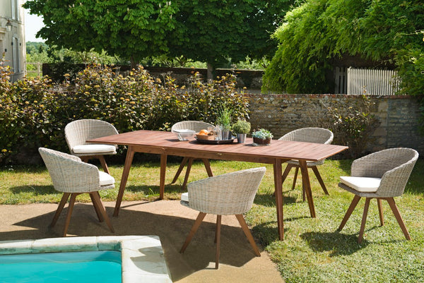Vick - Salon De Jardin 8/10 Pers - Taupe/Marron/Beige