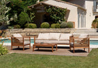 Vick - Salon De Jardin 5 Pers - Taupe/Marron