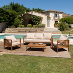 Vick - Salon De Jardin 5 Pers - Taupe/Marron