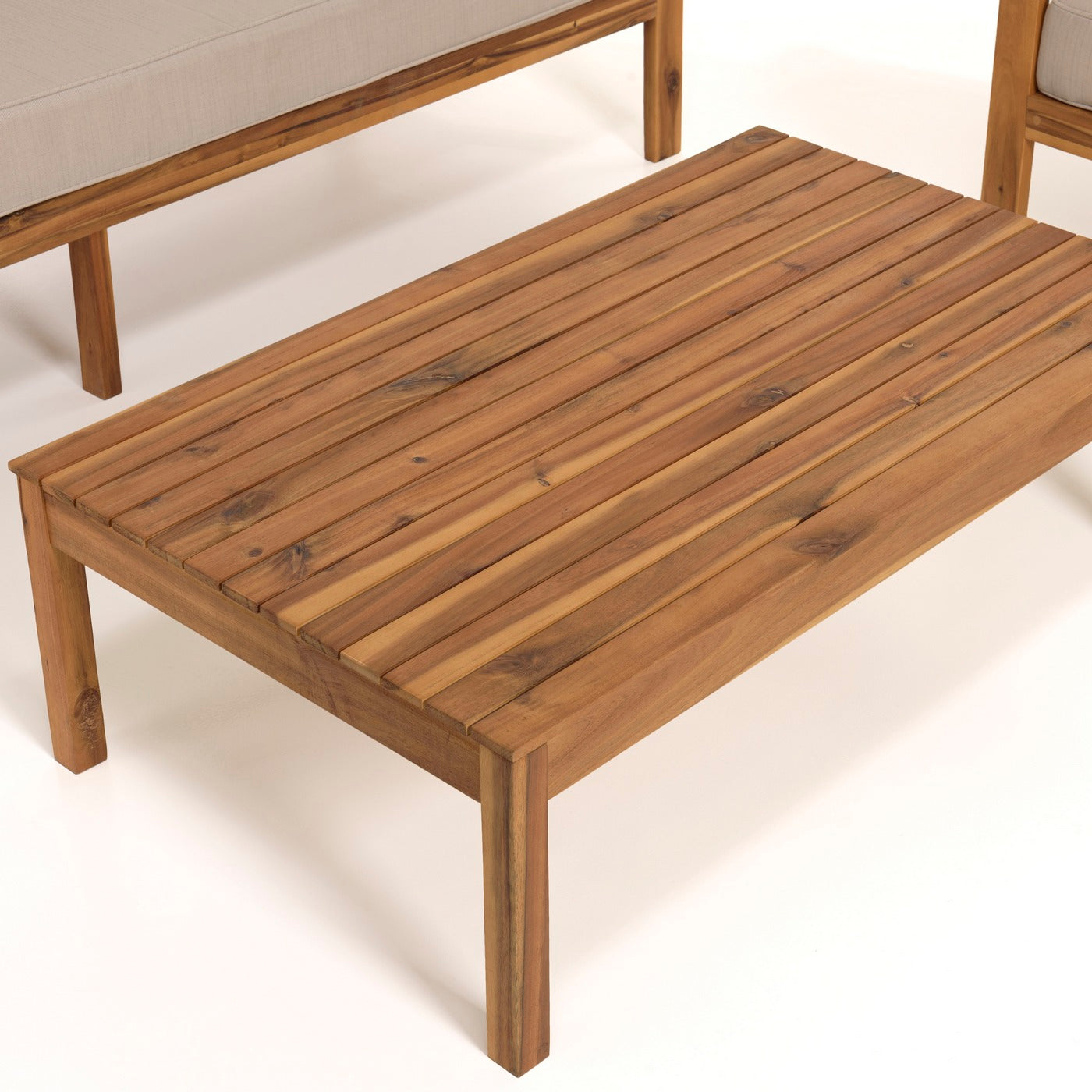 Vick - Salon De Jardin 5 Pers - Taupe/Marron