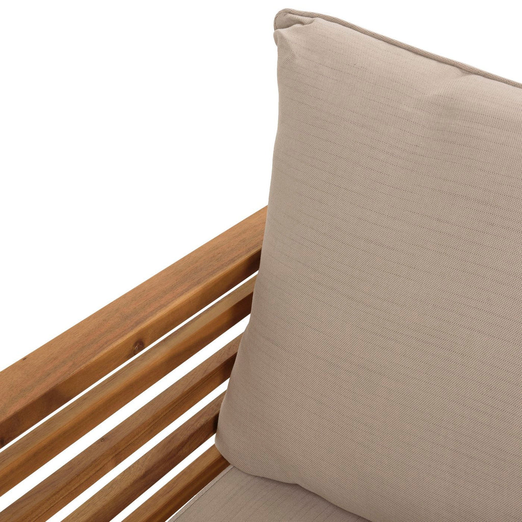 Vick - Salon De Jardin 5 Pers - Taupe/Marron