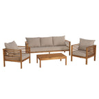 Vick - Salon De Jardin 5 Pers - Taupe/Marron