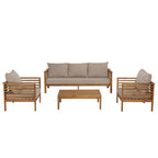 Vick - Salon De Jardin 5 Pers - Taupe/Marron