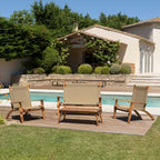 Vick - Salon De Jardin 4 Pers - Taupe/Marron