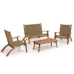 Vick - Salon De Jardin 4 Pers - Taupe/Marron