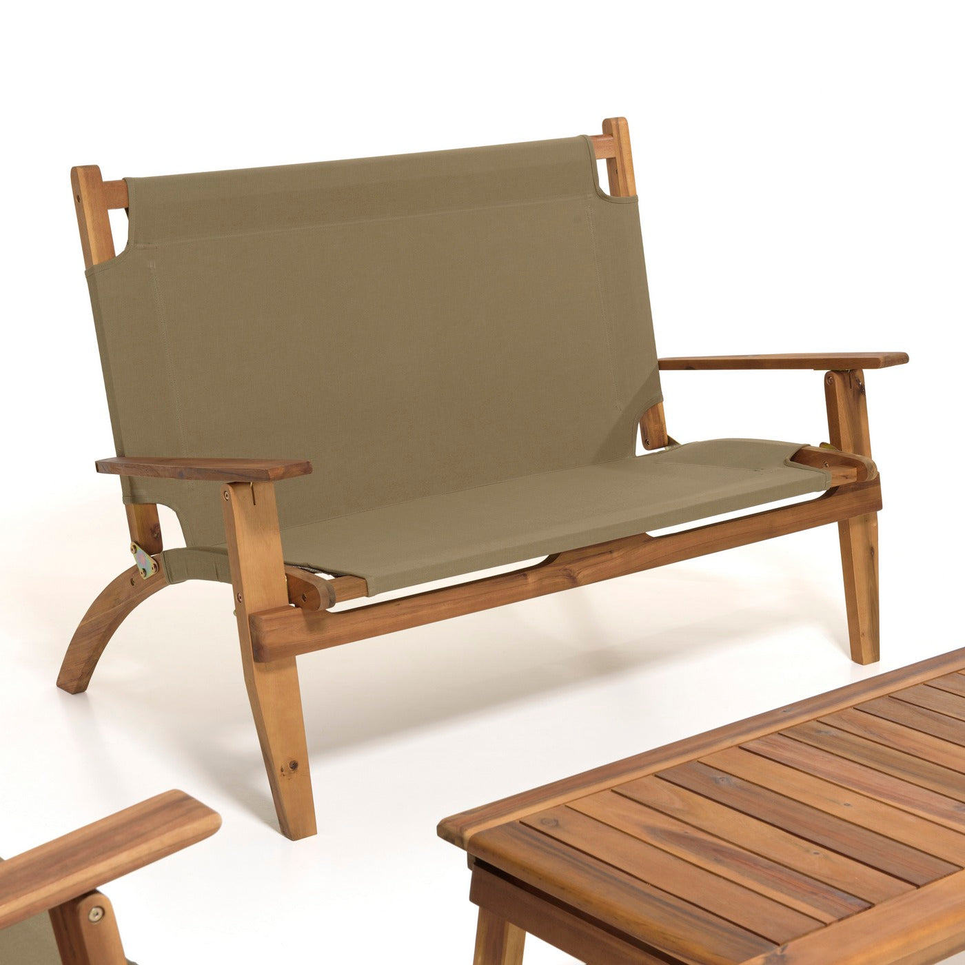 Vick - Salon De Jardin 4 Pers - Taupe/Marron