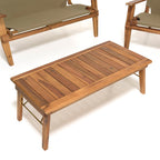 Vick - Salon De Jardin 4 Pers - Taupe/Marron