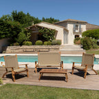 Vick - Salon De Jardin 4 Pers - Taupe/Marron