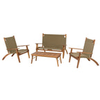 Vick - Salon De Jardin 4 Pers - Taupe/Marron