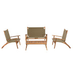 Vick - Salon De Jardin 4 Pers - Taupe/Marron