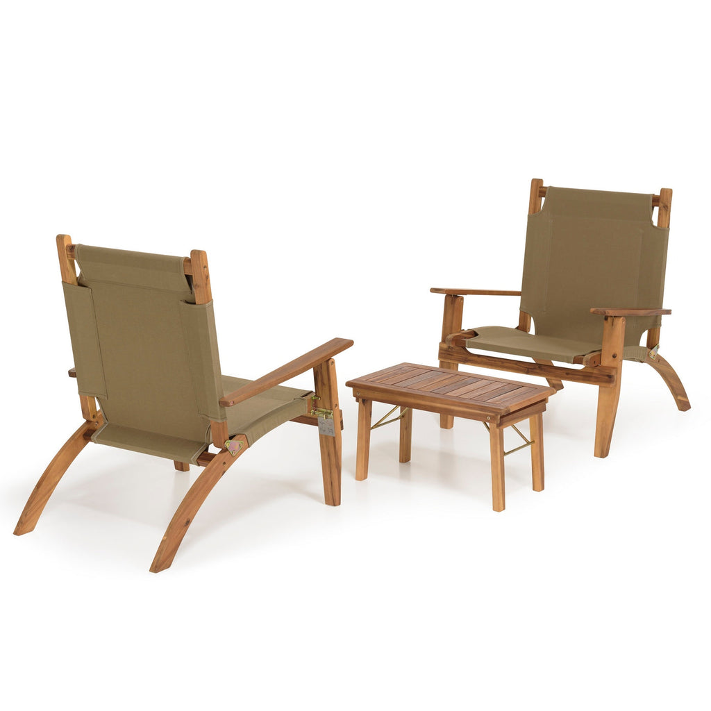 Vick - Salon De Jardin 2 Pers - Taupe/Marron