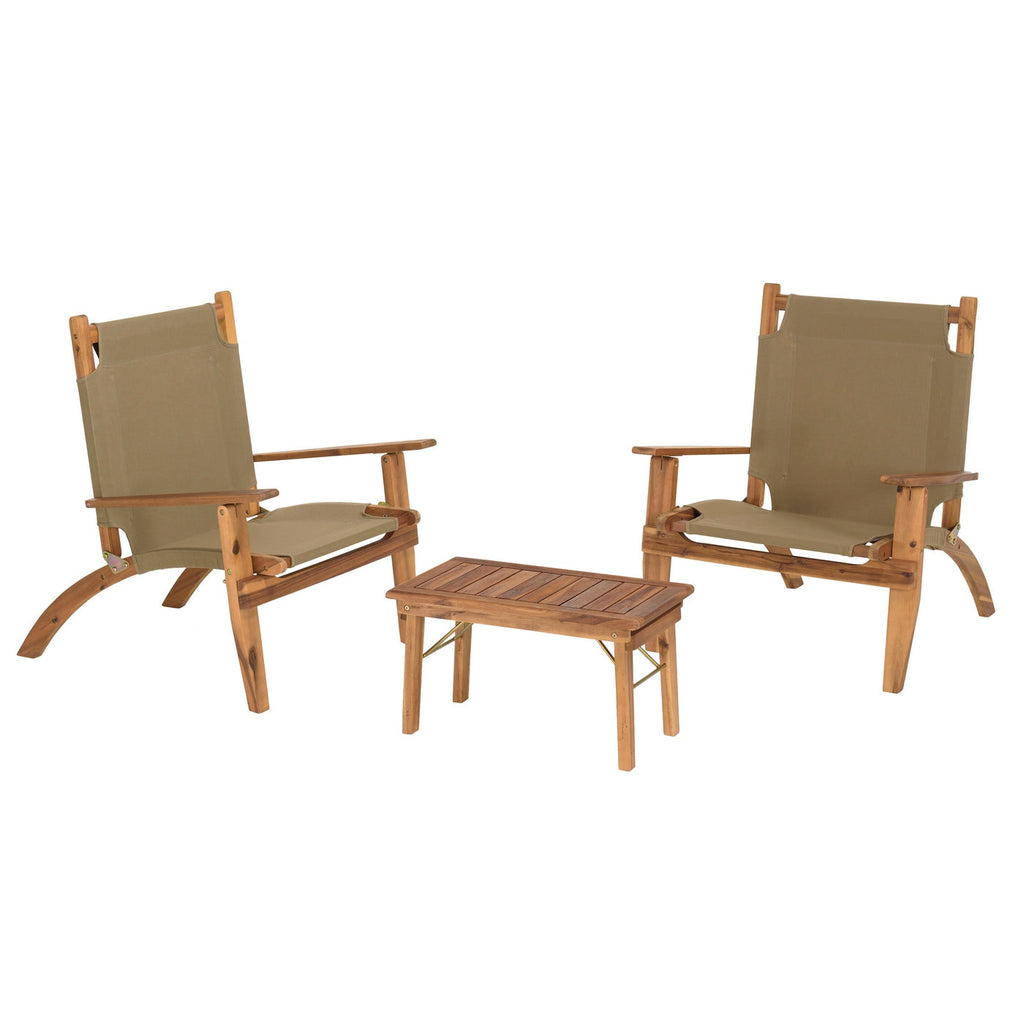 Vick - Salon De Jardin 2 Pers - Taupe/Marron