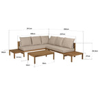 Vick - Salon De Jardin 5 Places - Marron/Taupe
