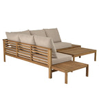 Vick - Salon De Jardin 5 Places - Marron/Taupe
