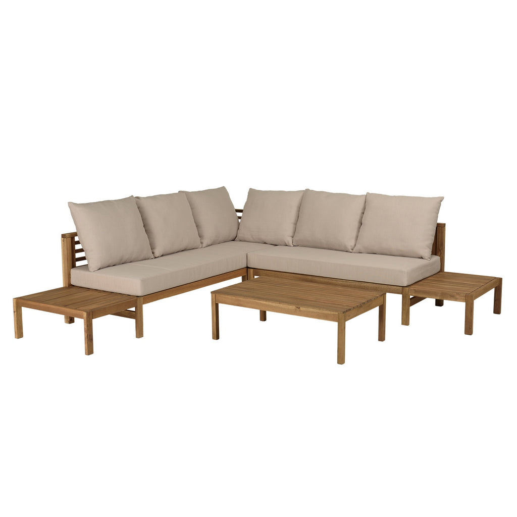 Vick - Salon De Jardin 5 Places - Marron/Taupe