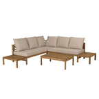 Vick - Salon De Jardin 5 Places - Marron/Taupe