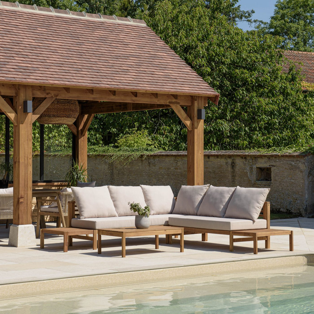 Vick - Salon De Jardin 5 Places - Marron/Taupe