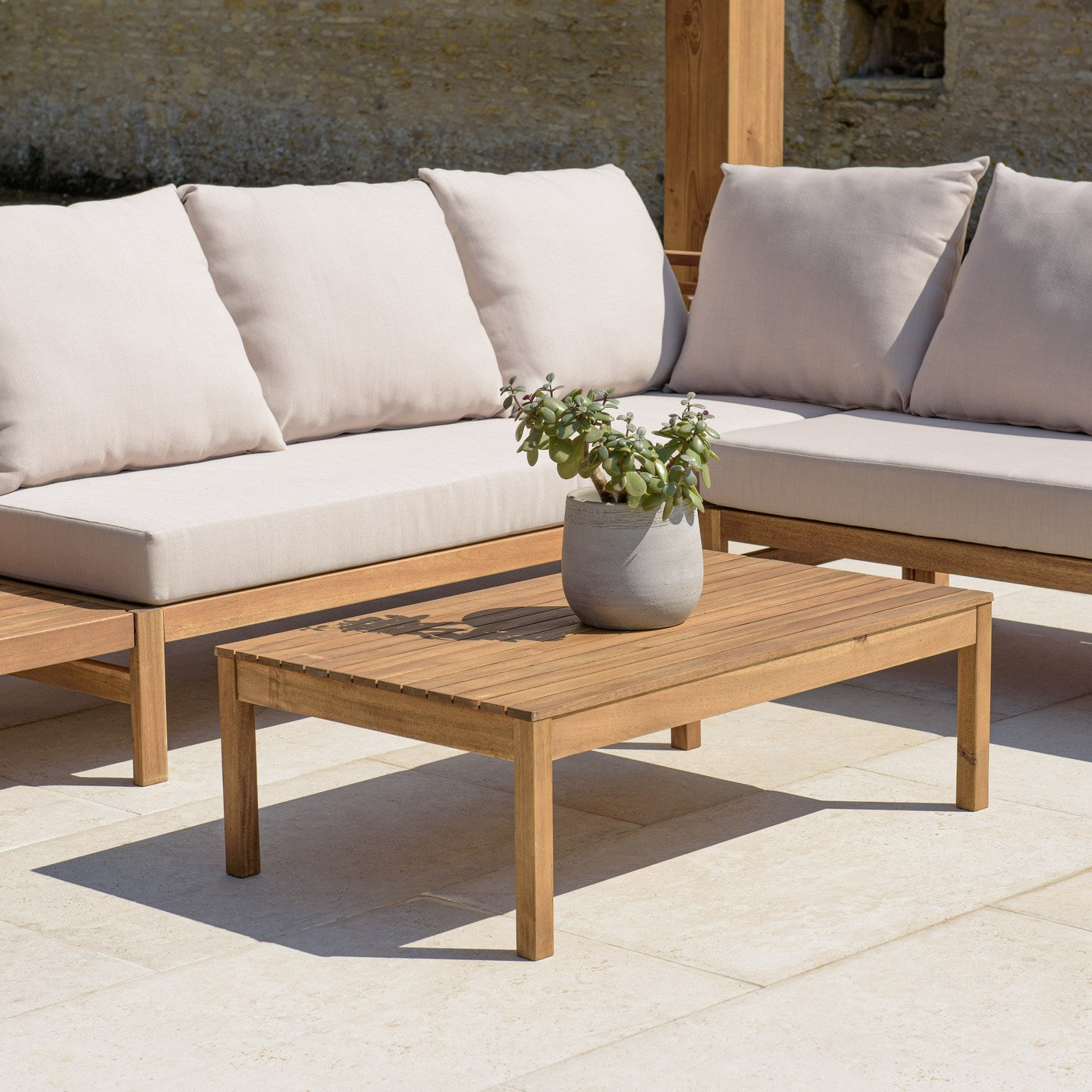 Vick - Salon De Jardin 5 Places - Marron/Taupe
