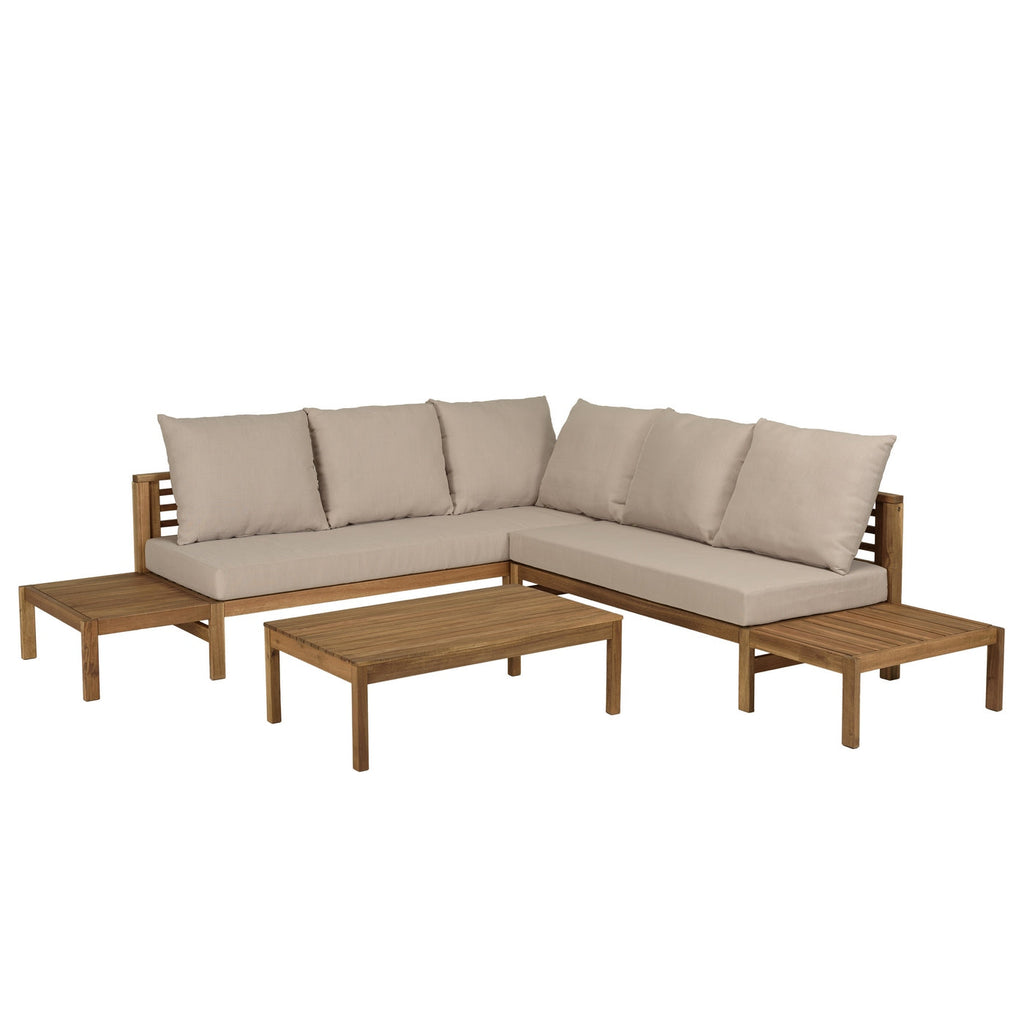 Vick - Salon De Jardin 5 Places - Marron/Taupe