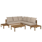 Vick - Salon De Jardin 5 Places - Marron/Taupe