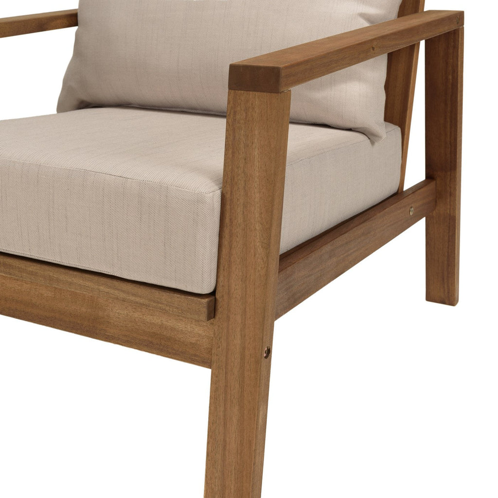 Vick - Salon De Jardin 5 Places - Taupe/Marron