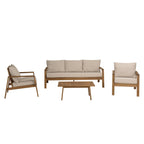 Vick - Salon De Jardin 5 Places - Taupe/Marron