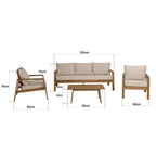 Vick - Salon De Jardin 5 Places - Taupe/Marron