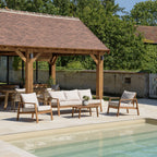 Vick - Salon De Jardin 5 Places - Taupe/Marron