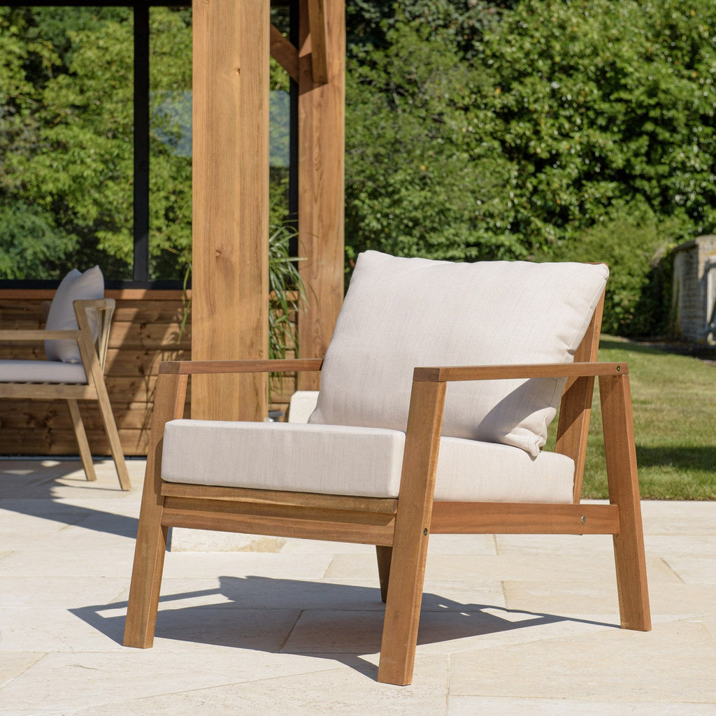 Vick - Salon De Jardin 5 Places - Taupe/Marron