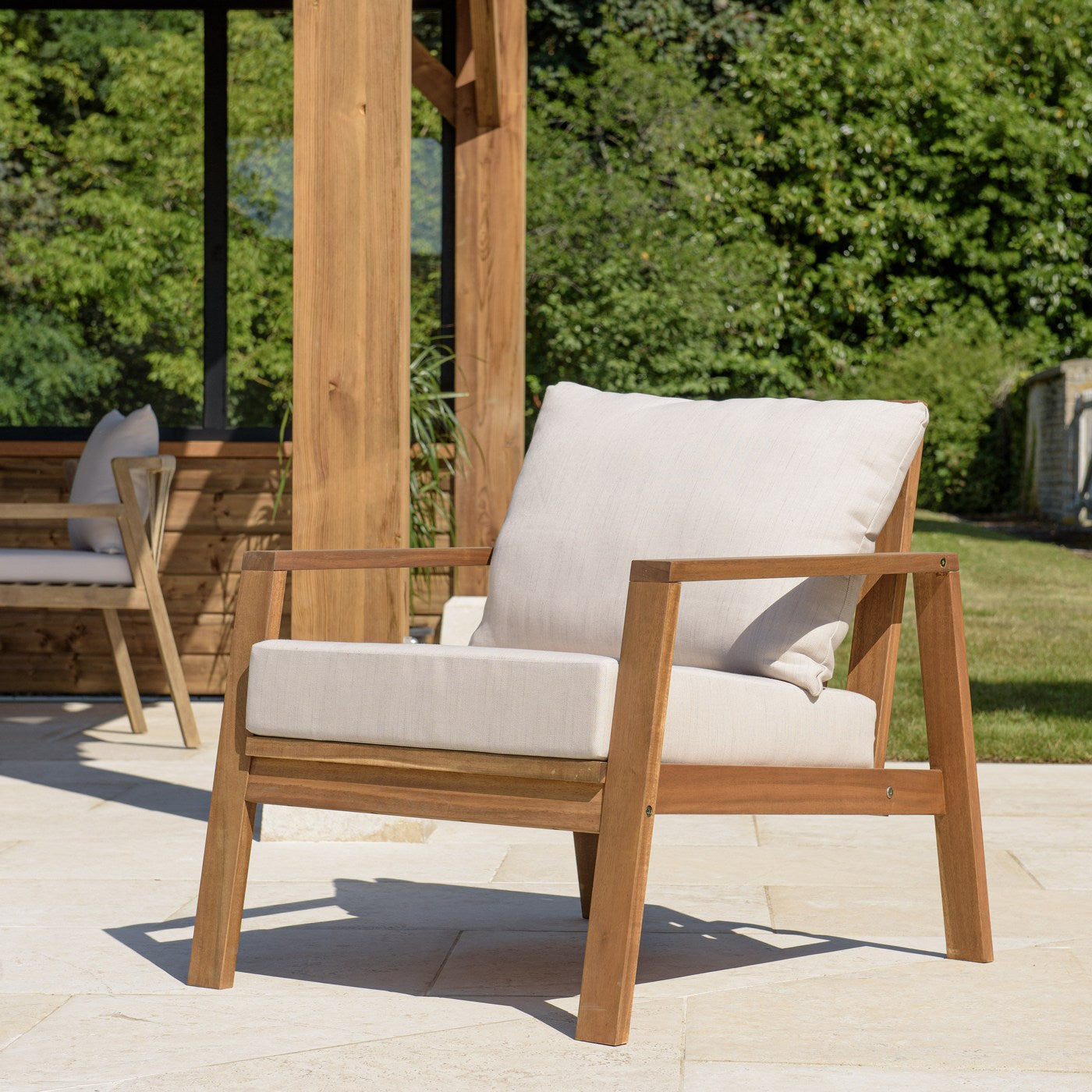 Vick - Salon De Jardin 5 Places - Taupe/Marron