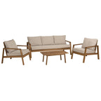 Vick - Salon De Jardin 5 Places - Taupe/Marron