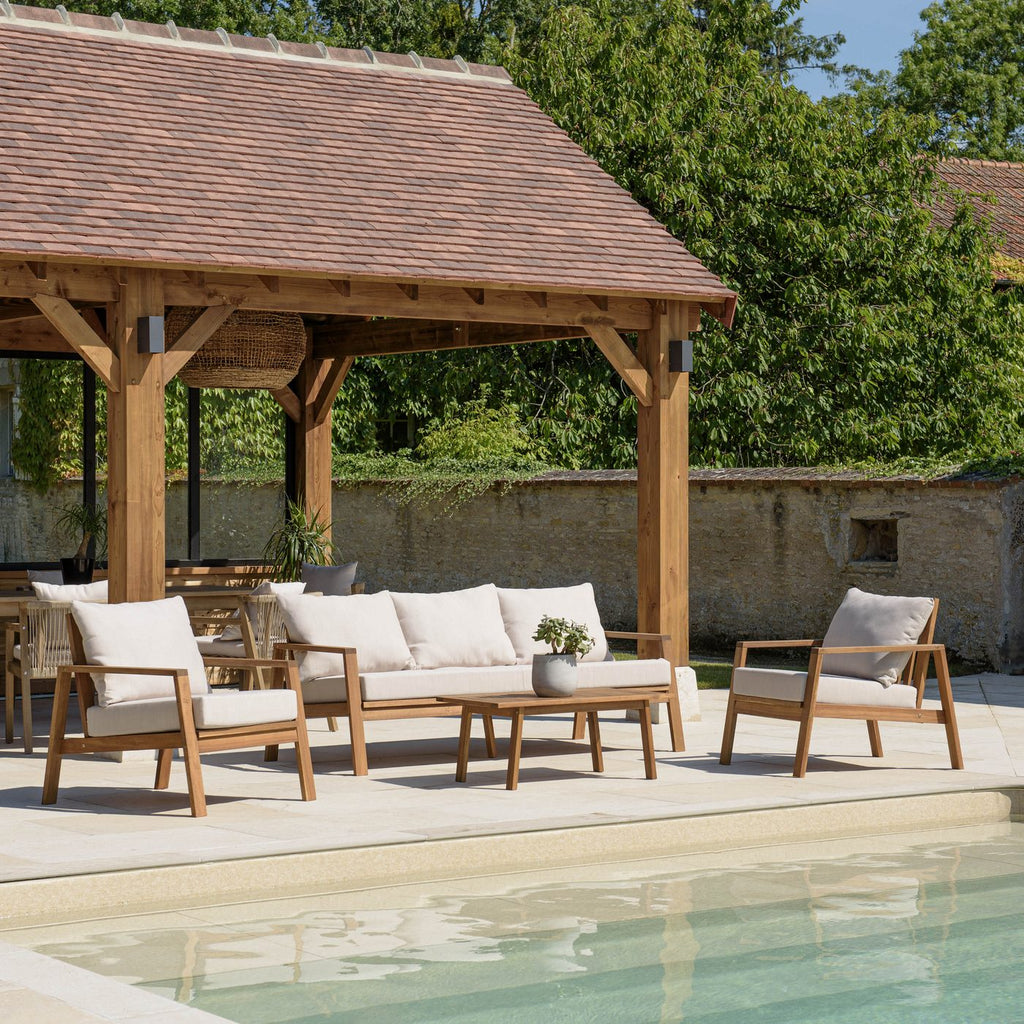 Vick - Salon De Jardin 5 Places - Taupe/Marron