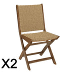 Vick - Lot De 2 Chaises Jardin - Marron/Taupe