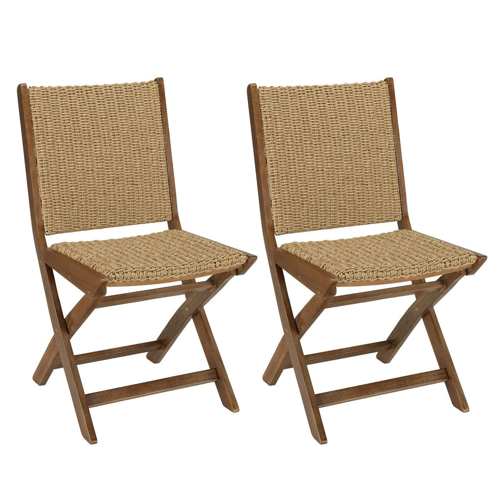 Vick - Lot De 2 Chaises Jardin - Marron/Taupe