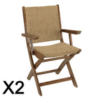 Vick - Lot De 2 Fauteuils Jardin - Marron/Taupe