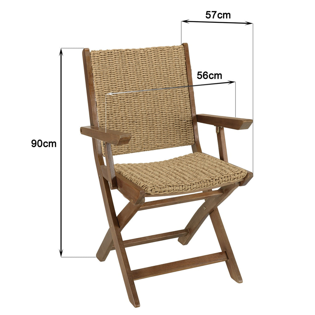 Vick - Lot De 2 Fauteuils Jardin - Marron/Taupe