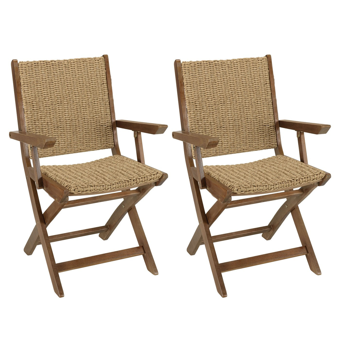 Vick - Lot De 2 Fauteuils Jardin - Marron/Taupe