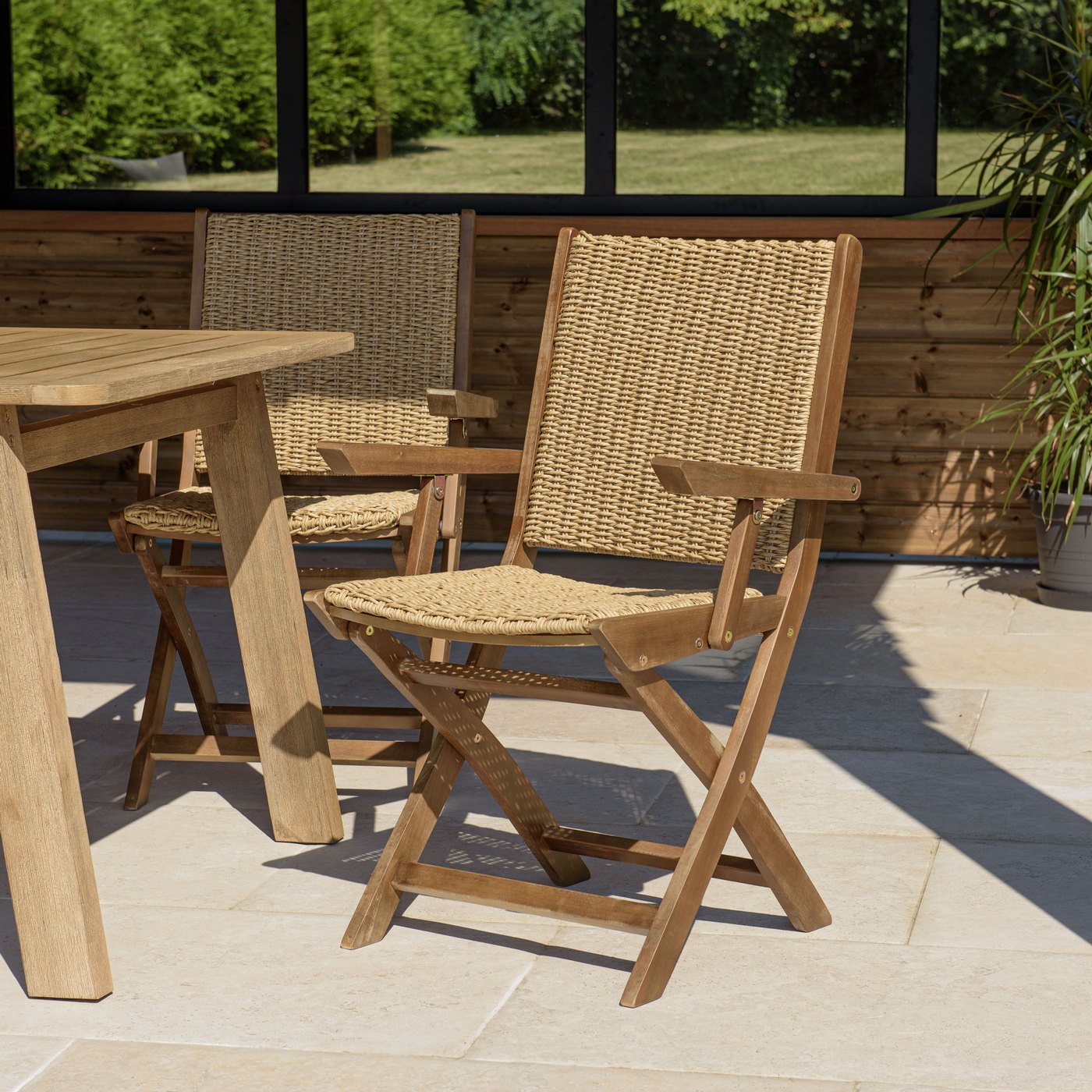 Vick - Lot De 2 Fauteuils Jardin - Marron/Taupe