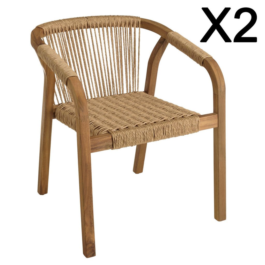 Vick - Lot De 2 Fauteuils Jardin - Marron/Beige