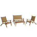Vick - Salon De Jardin 4 Places - Marron/Taupe