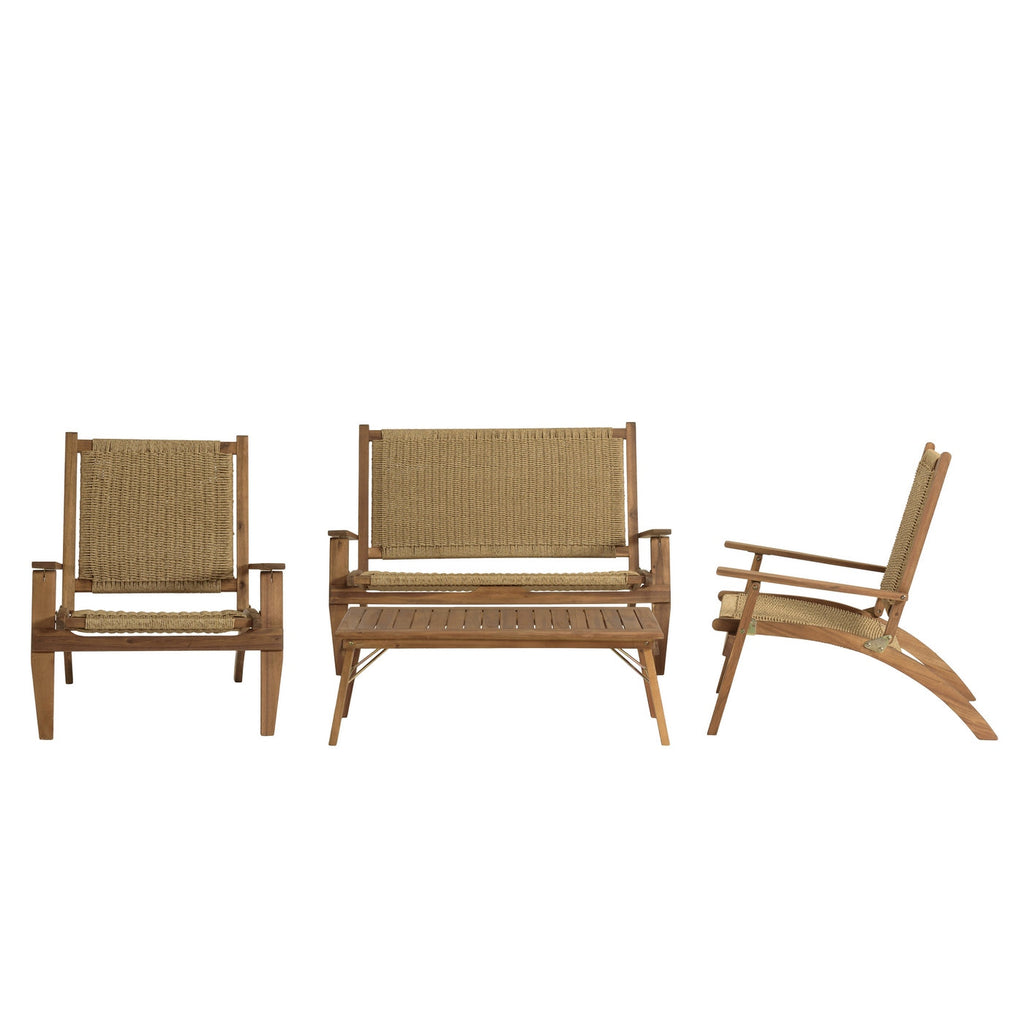 Vick - Salon De Jardin 4 Places - Marron/Taupe