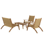 Vick - Salon De Jardin 4 Places - Marron/Taupe