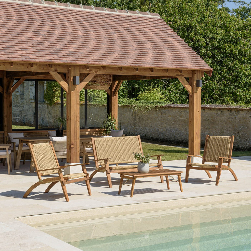 Vick - Salon De Jardin 4 Places - Marron/Taupe