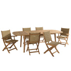 Vick - Salon De Jardin 6 Places - Marron/Taupe