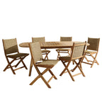 Vick - Salon De Jardin 6 Places - Marron/Taupe
